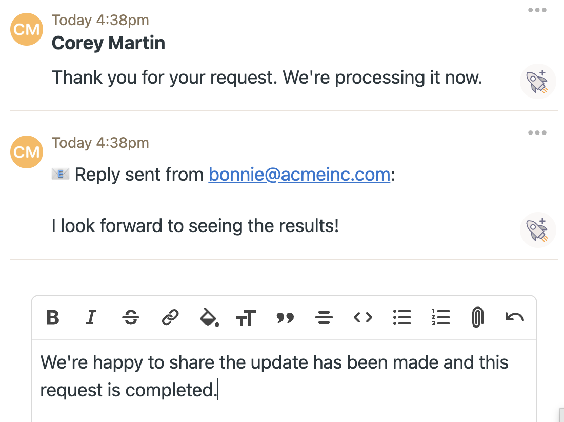 Correspond with submitters